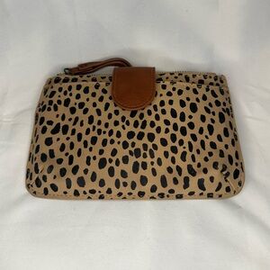 Universal Thread Spotted Clutch with Brown Detail